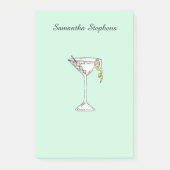 Handmatige Waterverf Olive Martini Cocktail Post-it® Notes (Voorkant)
