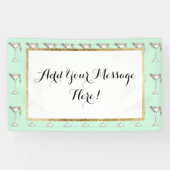 Handmatige Waterverf Olive Martini Cocktail Spandoek (Horizontaal)