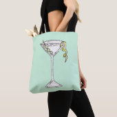 Handmatige Waterverf Olive Martini Cocktail Tote Bag (Dichtbij)