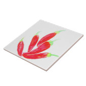 Handmatige Waterverf Red Hot Peppers Tegeltje (Zijkant)