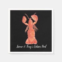 Handmatige Waterverf Seafood Lobster Servet