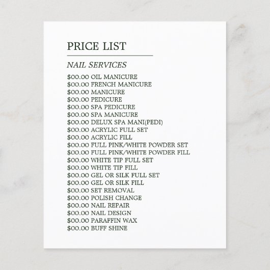 Handmodel, nageltechnicus, Nail Salon Flyer (Achterkant)