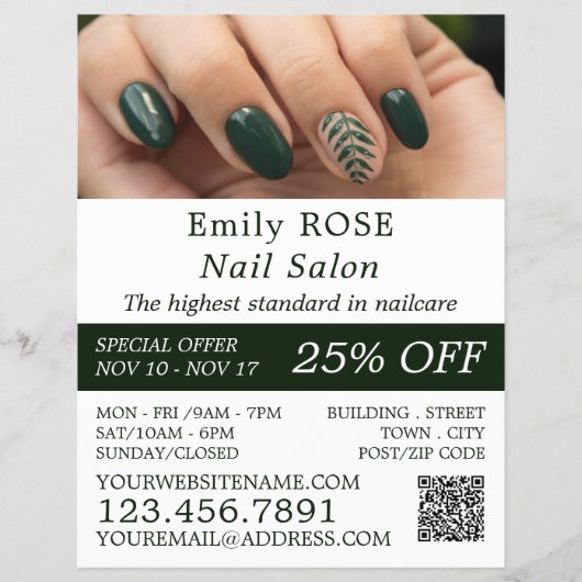 Handmodel, nageltechnicus, Nail Salon Flyer (Voorkant)