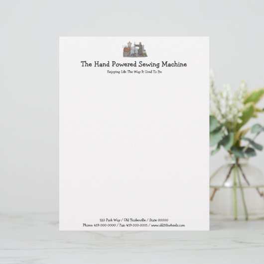 Handnaaimachine Briefhoofd Ontwerp (Staand voorkant)