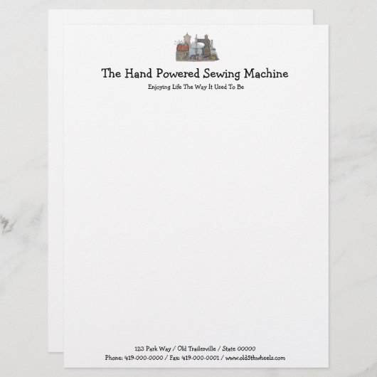 Handnaaimachine Briefhoofd Ontwerp (Voorkant / Achterkant)