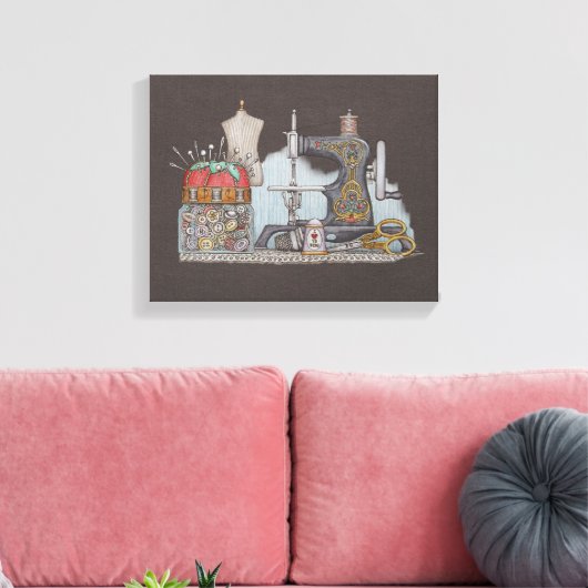 Handnaaimachine Canvas Afdruk (Insitu (Woonkamer))