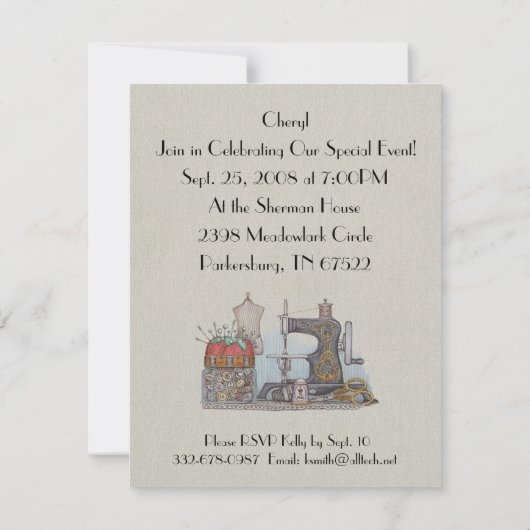 Handnaaimachine Kaart (Achterkant)