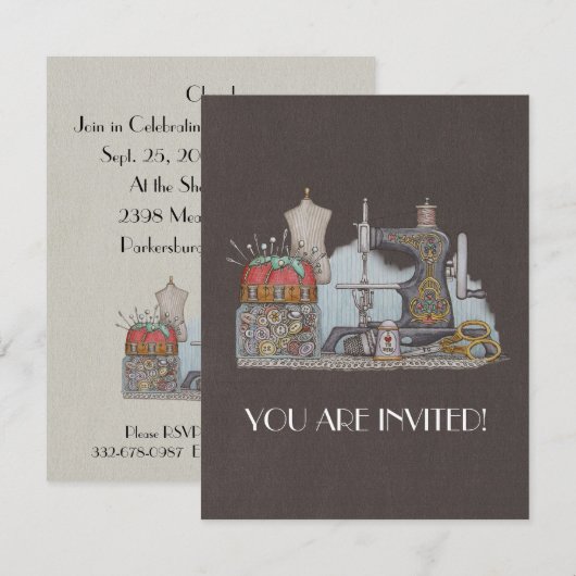 Handnaaimachine Kaart (Voorkant / Achterkant)