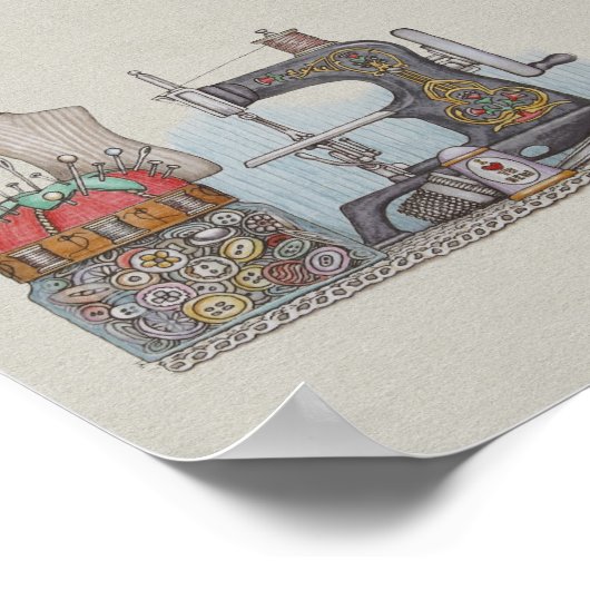 Handnaaimachine Poster (Hoek)