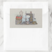 Handnaaimachine Rechthoekige Sticker (Tas)