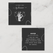 Handnaald en dichte Logo Seamstress Tailor Grey Vierkante Visitekaartje (Voorkant / Achterkant)