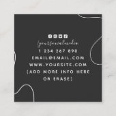 Handnaald en dichte Logo Seamstress Tailor Grey Vierkante Visitekaartje (Achterkant)