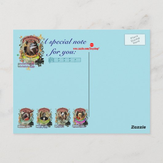 Handolphin Funny Dolphin Animal Composer Handel Briefkaart (Achterkant)