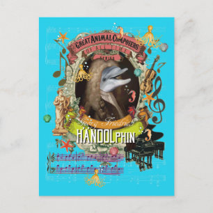 Handolphin Funny Dolphin Animal Composer Handel Briefkaart
