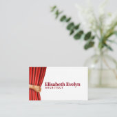 Handopening theatergordijn visitekaartje (Staand voorkant)