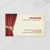 Handopening theatergordijn visitekaartje (Achterkant)