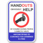 Handouts Obviously Help Sticker (Voorkant)