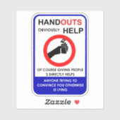 Handouts Obviously Help Sticker (Vel)