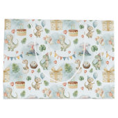 HandPainted Birthday Dinos Large Gift Bag Groot Cadeauzakje (Achterkant)