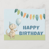HandPainted Birthday Dinos Postcard Feestdagenkaart (Voorkant)