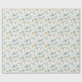 HandPainted Birthday Dinos Wrapping Paper Roll Cadeaupapier (Vlak)