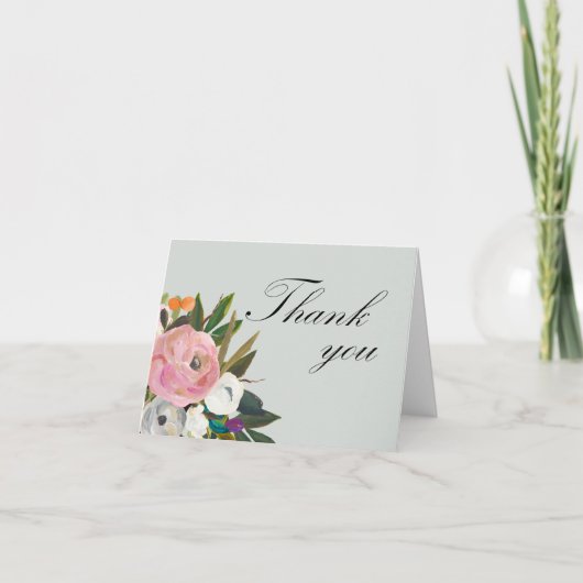 Handpainted Floral 60th Birthday Party   Bedankkaart (Voorkant)