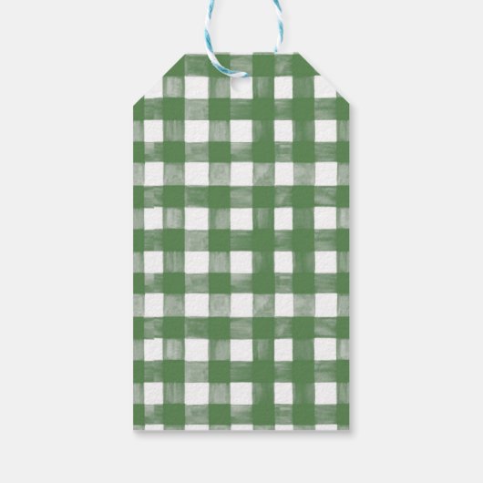 HANDPAINTED GINGHAM Green Mix met Toile Cadeaulabel (Achterkant)