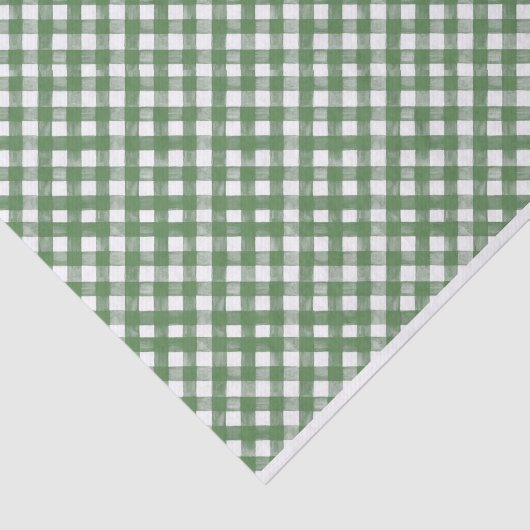 HANDPAINTED GINGHAM Green Mix met Toile Tissuepapier (Detail)