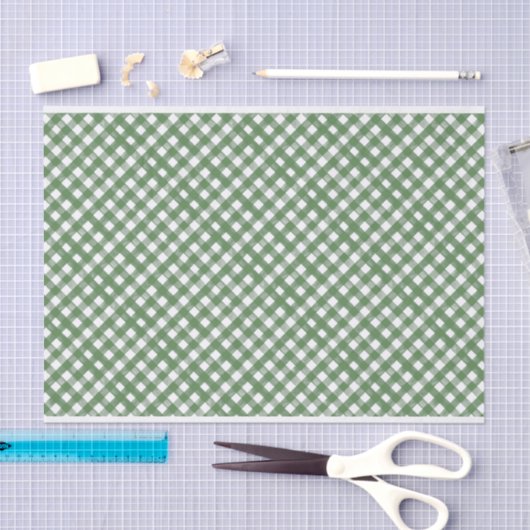 HANDPAINTED GINGHAM Green Mix met Toile Tissuepapier (Craft)