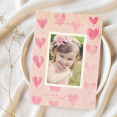 Handpainted heart valentine's photo greeting card  feestdagenkaart