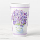 Handpainted Loose Watercolor Lavender Floral MOM Latte Mok (Voorkant)