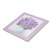 Handpainted Loose Watercolor Lavender Floral Tegeltje (Zijkant)