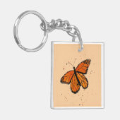 Handpainted Monarch Butterfly in Watercolor Sleutelhanger (Voorkant Links)