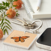 Handpainted Monarch Butterfly in Watercolor Sleutelhanger (Voorkant Rechts)