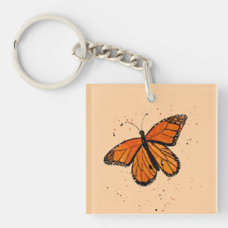Handpainted Monarch Butterfly in Watercolor Sleutelhanger