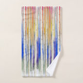 Handpainted rainbow sunset birch watercolor forest bad handdoek (Handdoek)