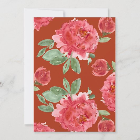 Handpainted Red Roses Holiday Luncheon (Achterkant)