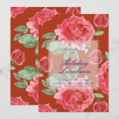 Handpainted Red Roses Holiday Luncheon (Voorkant / Achterkant)