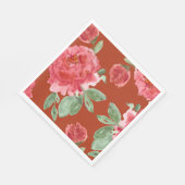 Handpainted Red Roses Holiday Luncheon Servet (Hoek)