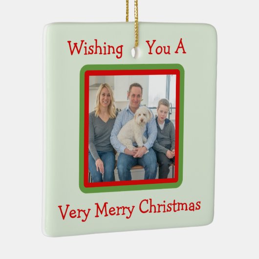 Handpainted Snowy Winter Trees PHOTO  Keramisch Ornament (Rechts)