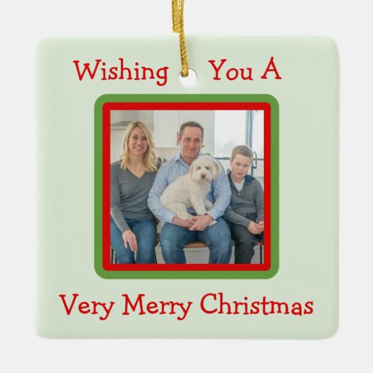 Handpainted Snowy Winter Trees PHOTO  Keramisch Ornament (Voorkant)