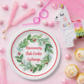 Handpainted Watercolor Christmas Holiday Wreath Papieren Bordje (Feest)