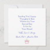 Handpainted Watercolor Floral BIRTHDAY Cake CARD (Achterkant)