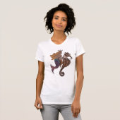 Handpainted watercolor mermaid on seahorse Tshirt (Voorkant volledig)