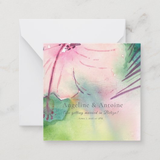 Handpainted watercolour Belizean hibiscus Notitiekaartje (Voorkant)