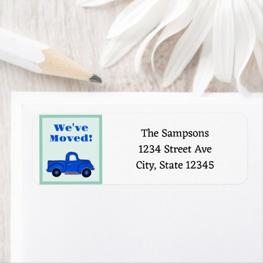 Handpainted We're Moving Announcement Return Etiket (Insitu)