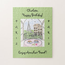 Handpainted Whimsical Paris Eiffel Tower CUSTOMIZE Legpuzzel