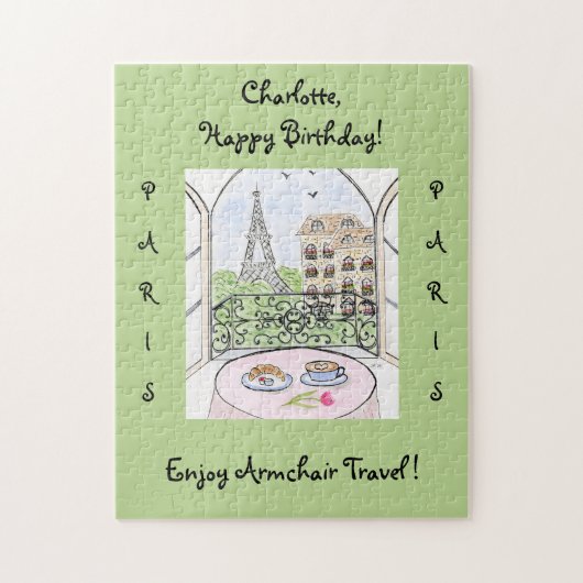 Handpainted Whimsical Paris Eiffel Tower CUSTOMIZE Legpuzzel (Verticaal)