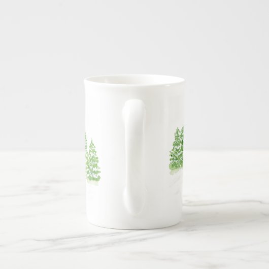 Handpainted Winter Trees Let Snow Somewhere Else Porselein Kop (Achterkant)