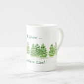 Handpainted Winter Trees Let Snow Somewhere Else Porselein Kop (Voorkant rechts)